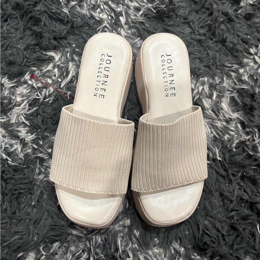 Journee Collection Women's Beige Mules